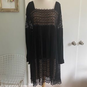 Anthropologie black midi dress - size 12